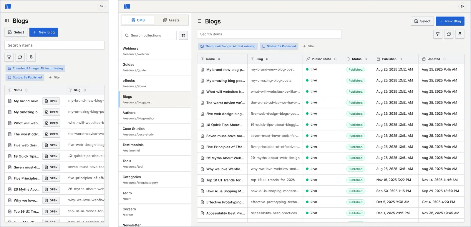 Wicked CMS app preview